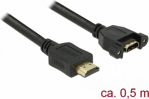 Kabllo HDMI zgjatues DeLOCK 85463, 0.5m, 4K, e zezë