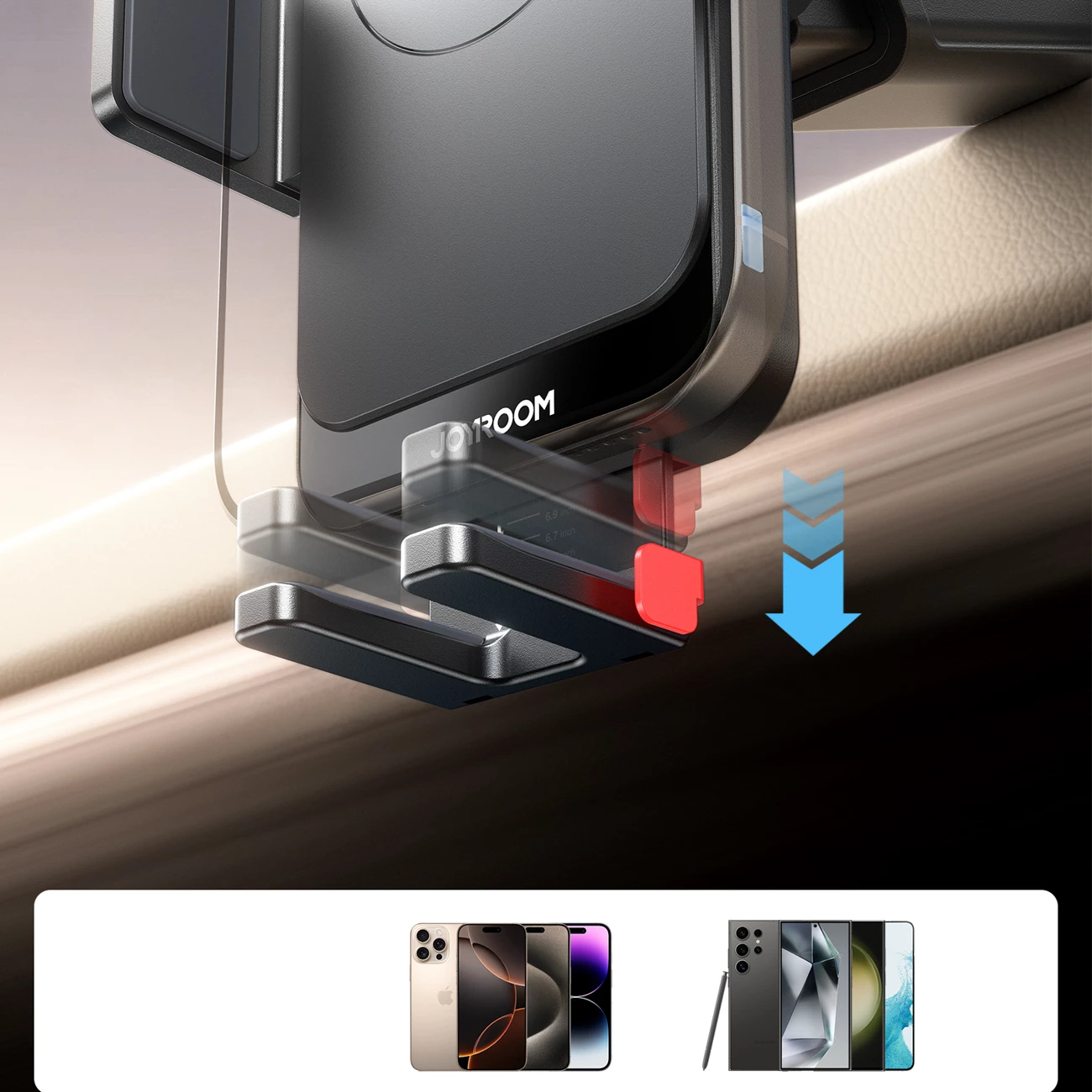 Mbajtës makine Joyroom JR-ZS241S me karikim wireless, për panel, i zi