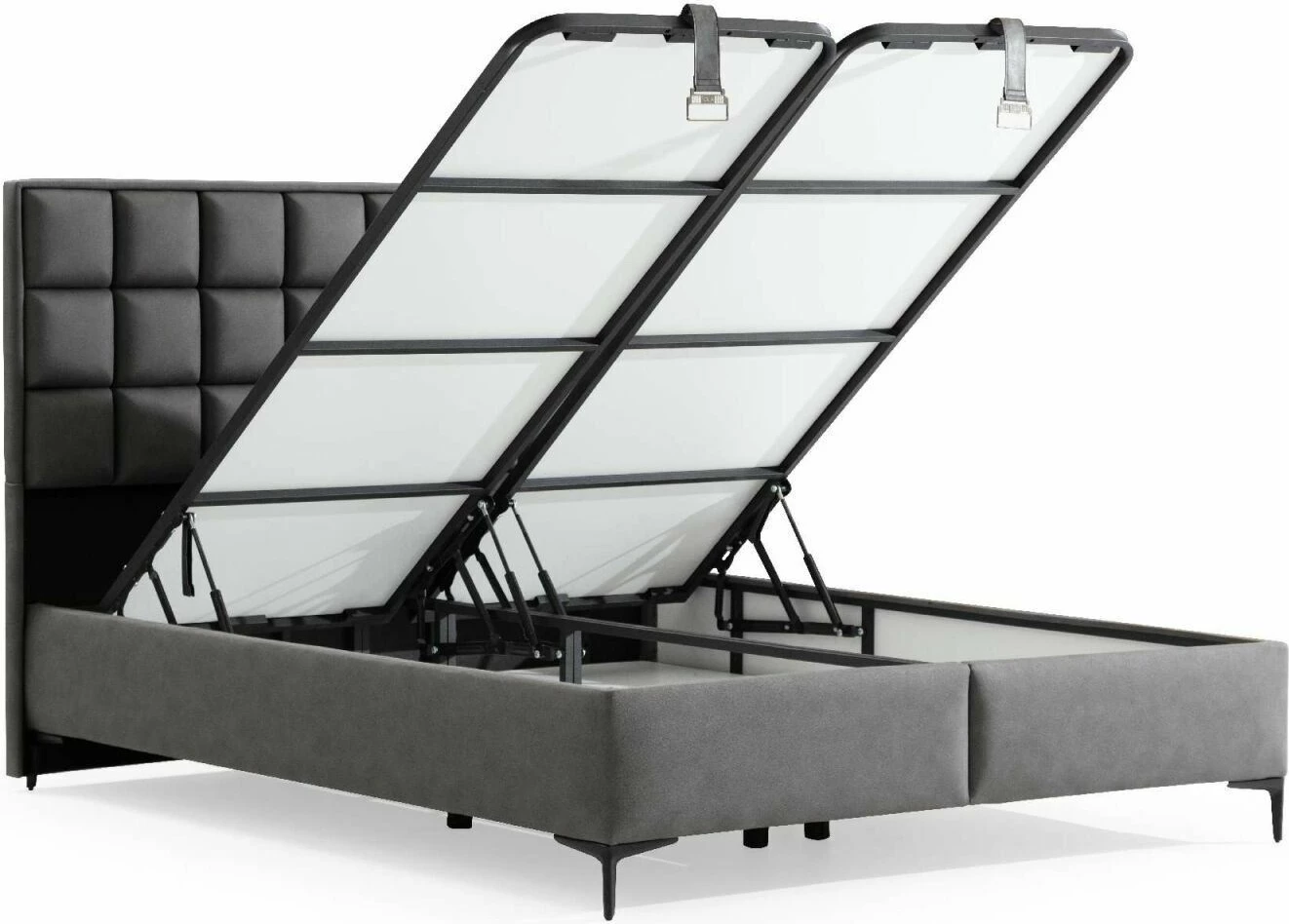 Baze dhe mbështetëse krevati dopio, ngjyrë gri, Skye Decor Abella, 160x200