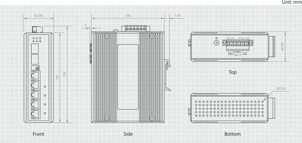 Switch industrial LevelOne 6-Port Gigabit PoE, 802.3at/af, 4 PoE dalje, 1 x SFP, 1 x SFP/RJ45 Combo, DIN-Rail, -40°C deri 75°C, 126W, përforcues tensioni, Gigabit Ethernet, Full duplex, PoE, i montueshëm në mur