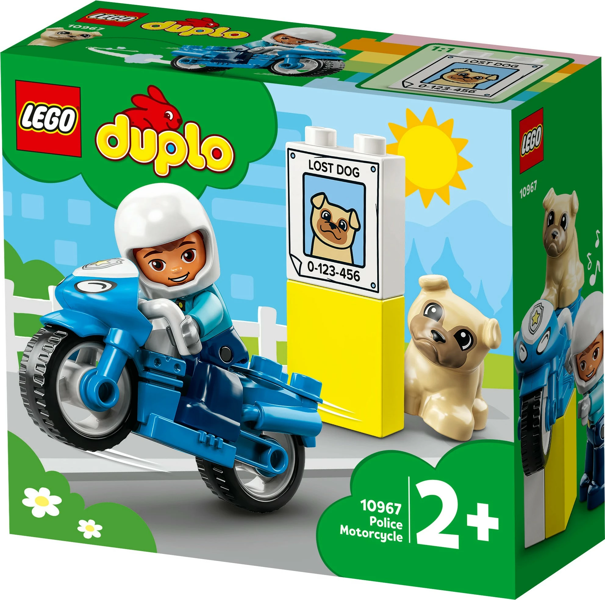 Set ndërtimi LEGO DUPLO Police Motorcycle, 5 pjesë, plastikë, shumëngjyrësh