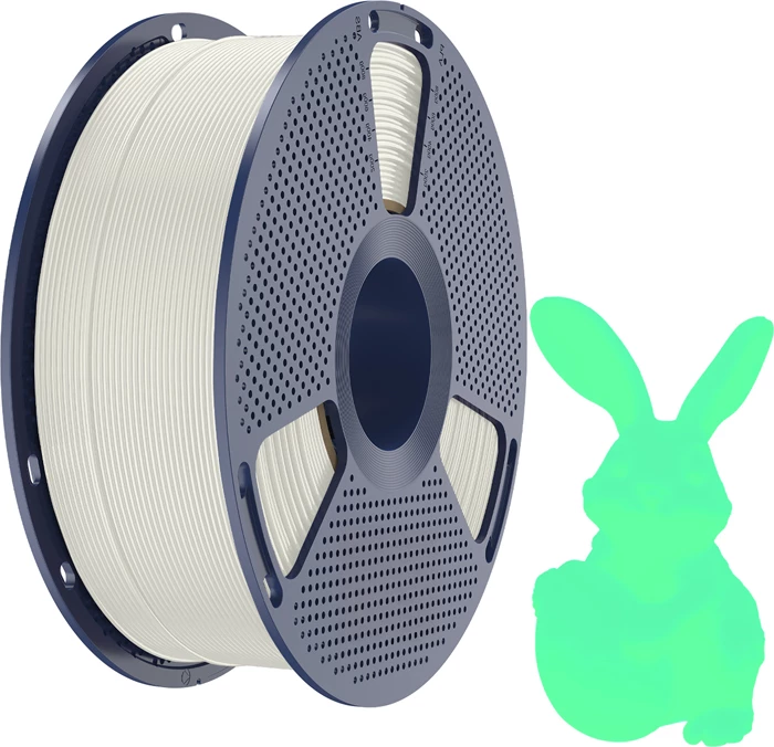 Filament PLA për printer 3D Sunlu PLA Glow W-G, 1.75mm, 1kg, glow-in-the-dark, bardhë-jeshile