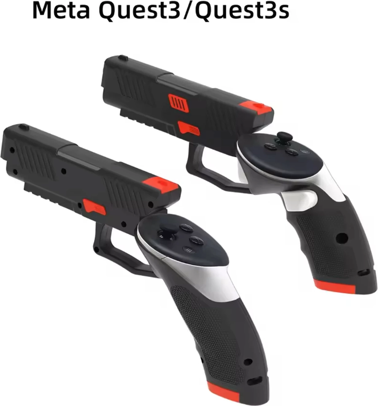 Shtesa doreze pistoletë VR për kontrollera Meta Quest 3/3s, set 2 copë, zi/kuqe