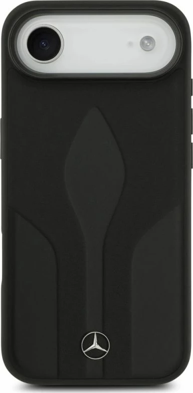 Kapak telefoni Mercedes Leather The Move MagSafe për iPhone 17 Air, i zi