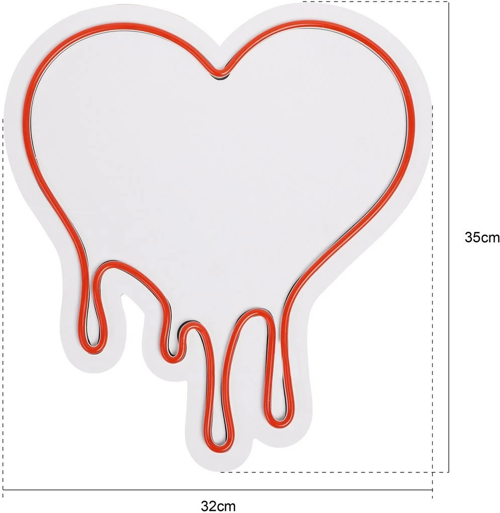 Dritë dekorative LED, plastikë, zemër e shkrirë, ngjyrë rozë, Wallity
