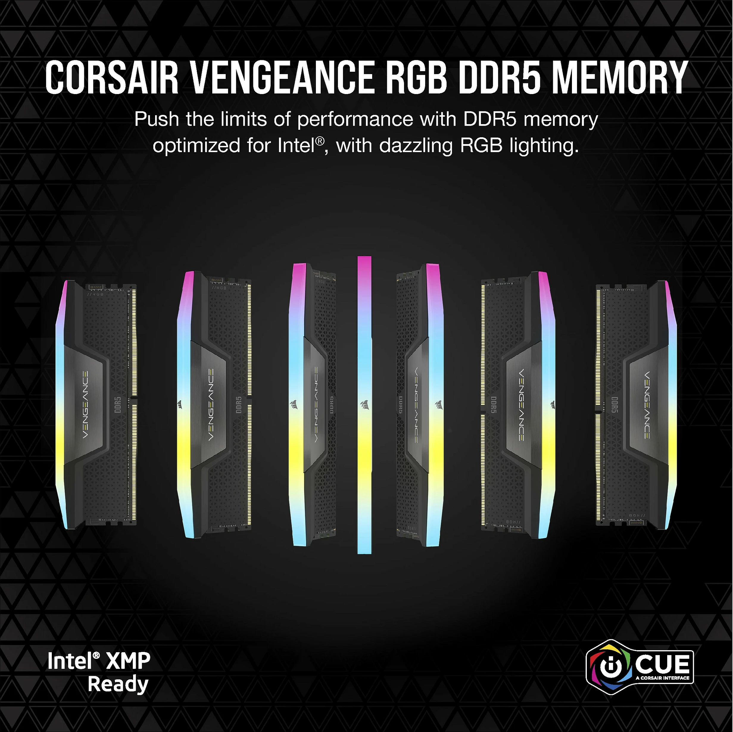 RAM Memorje Corsair Vengeance RGB CMH32GX5M2B6000C38, 32GB (2x16GB) DDR5 6000MHz, RGB Multicolor