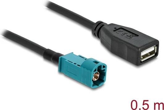 Kabëll adapter DeLOCK HSD Z në USB 2.0 Type-A (femër), 0.5 m, zi/blu
