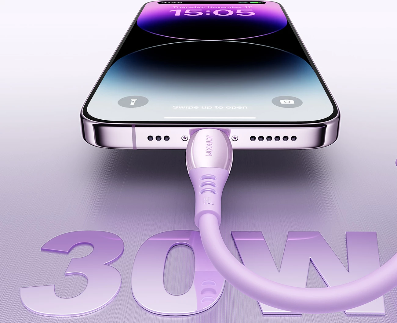 Kabllo Joyroom S-A59 Vibrant Series USB-C në Lightning 1.2 m 30W, vjollcë