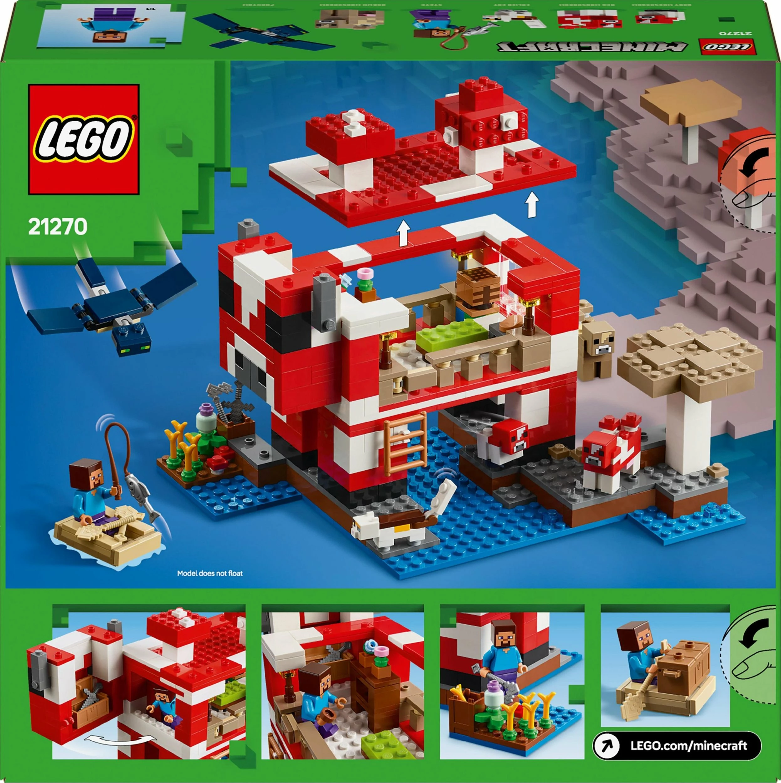 Set LEGO Minecraft LEGO 21270 The Mushroom Cow House, 500 copë, 8+