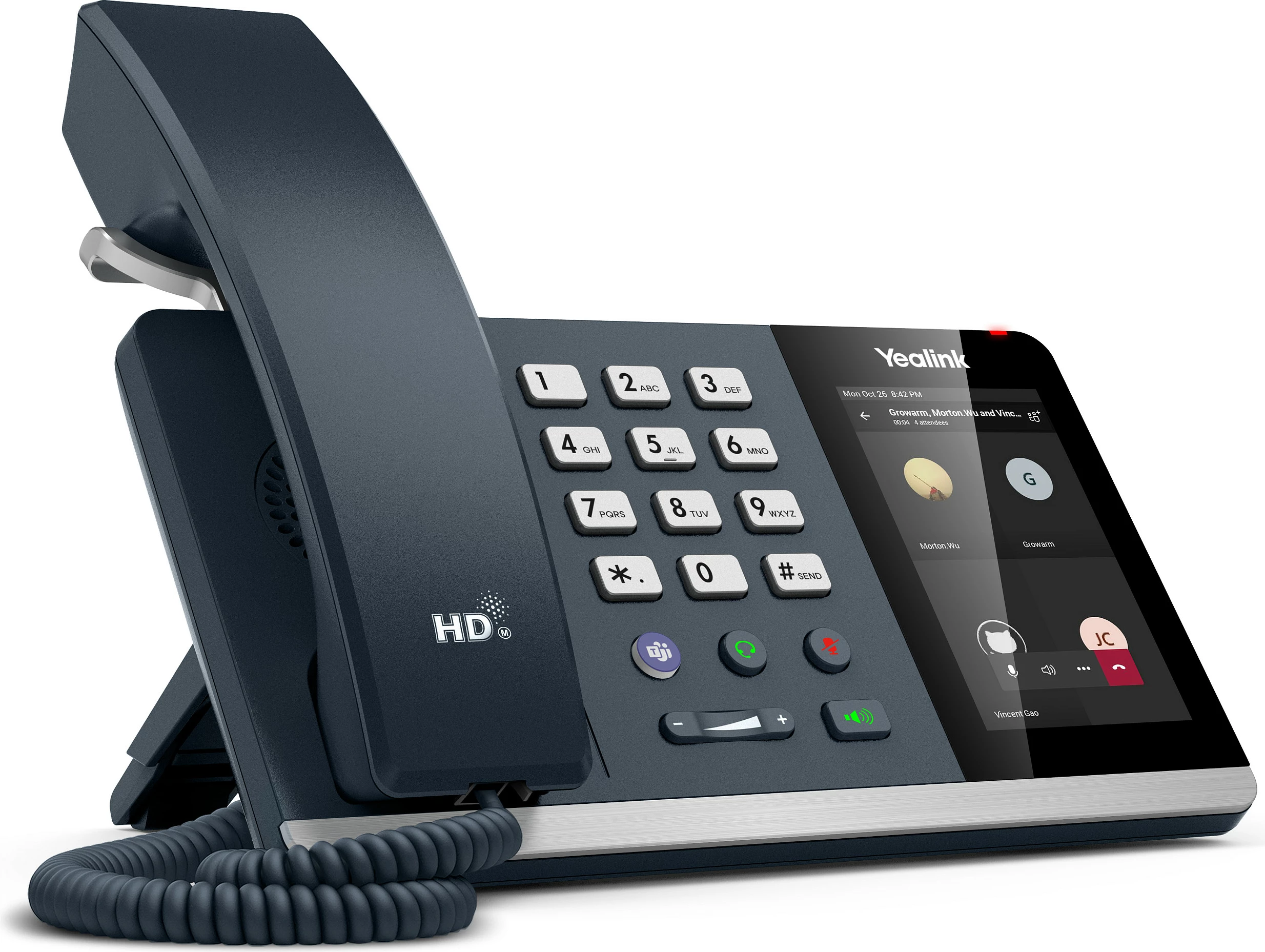 Telefon IP Yealink MP54 E2 Teams, ekran 4 inç, Wi-Fi, Bluetooth, gri