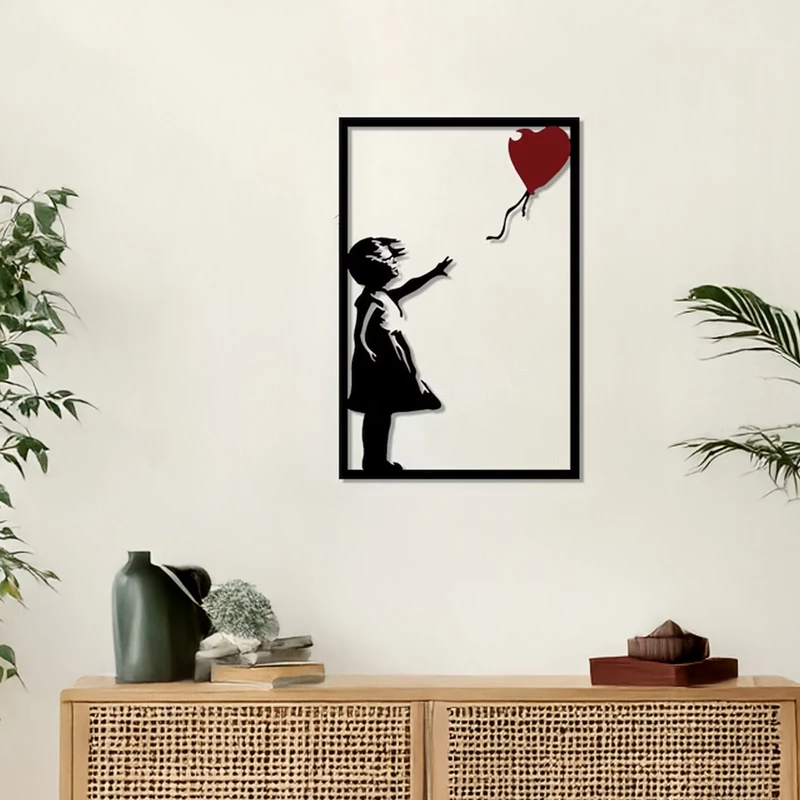 Dekor muror Balezo, metal i zi, 35x1.5x50cm