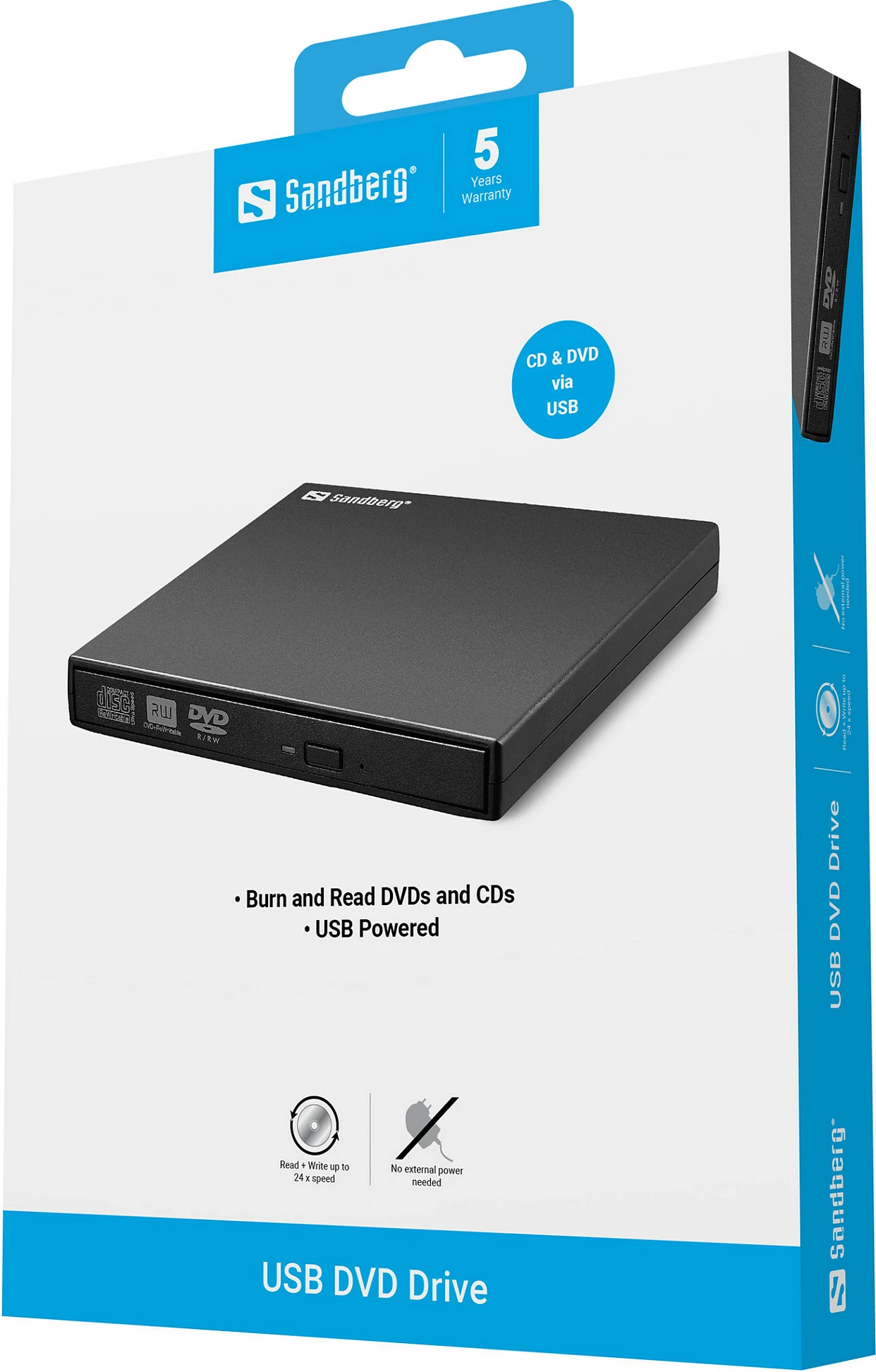 DVD burner Sandberg USB Mini, DVD Super Multi, USB 2.0, i zi