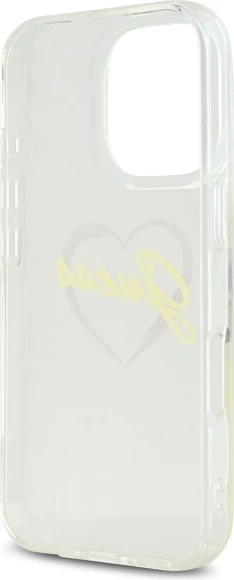 Mbështjellës Guess IML Heart për iPhone 16 Pro Max, Transparent