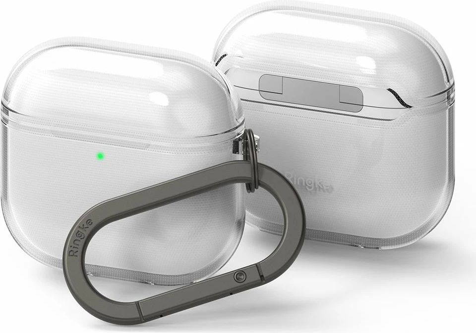 Mbështjellës Ringke Air për Apple AirPods 4, Transparent, me karabiner