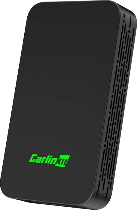Adapter wireless CarPlay/Android Auto Carlinkit 2AIR-T, Bluetooth 5.2, Wi‑Fi 2.4/5 GHz, USB‑C, set me 2 kabllo USB dhe manual, e zezë