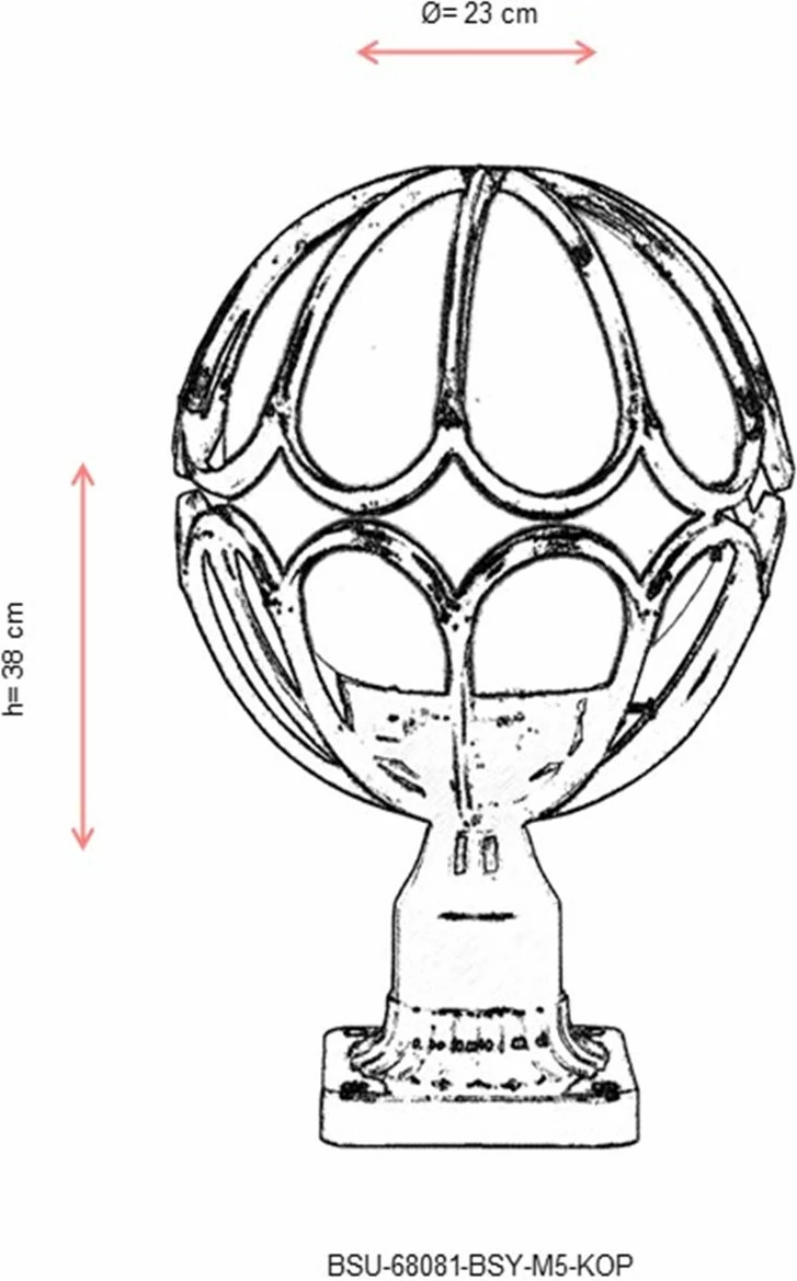 Llambë muri për jashtë, Opviq, BSU-68081-BSY-M5-KOP, e zezë dhe e bardhë