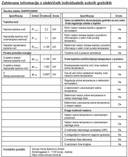 Konvektor SHE SHX Premium SHXPKV2200W 2200W me WiFi, i bardhë