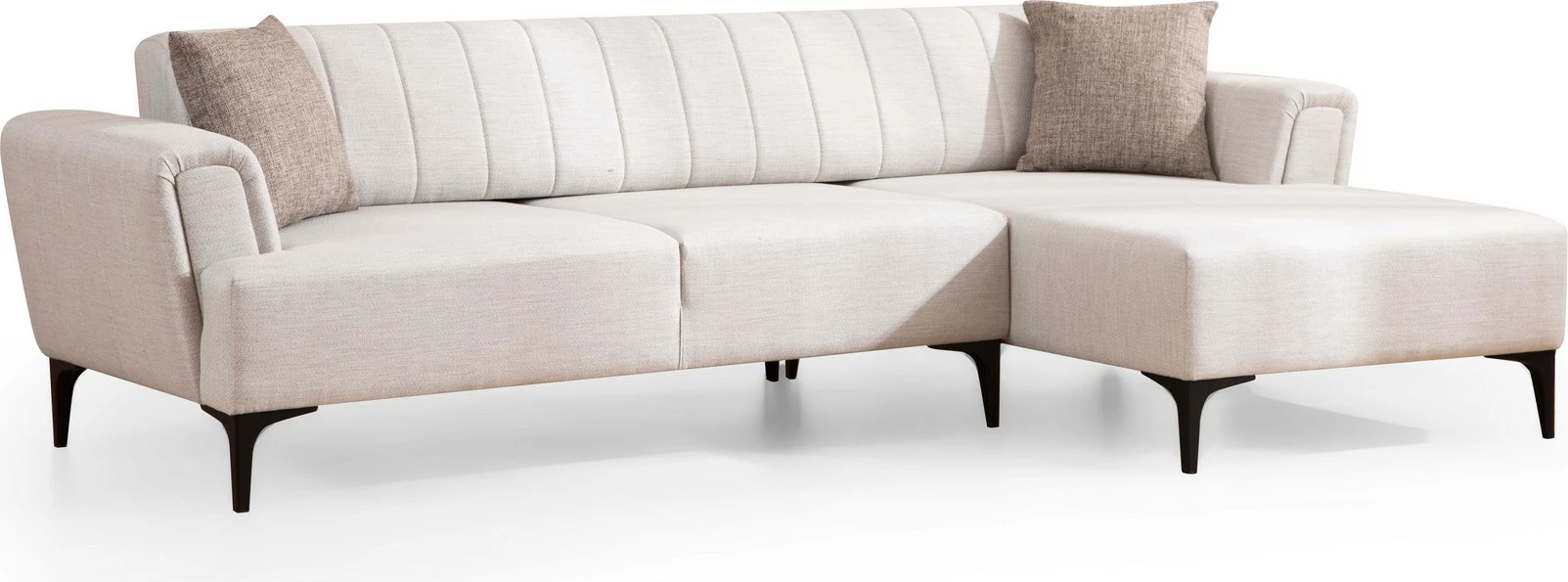 Kënd divan-krevat Hamlet, ngjyrë ecru, këndi djathtë