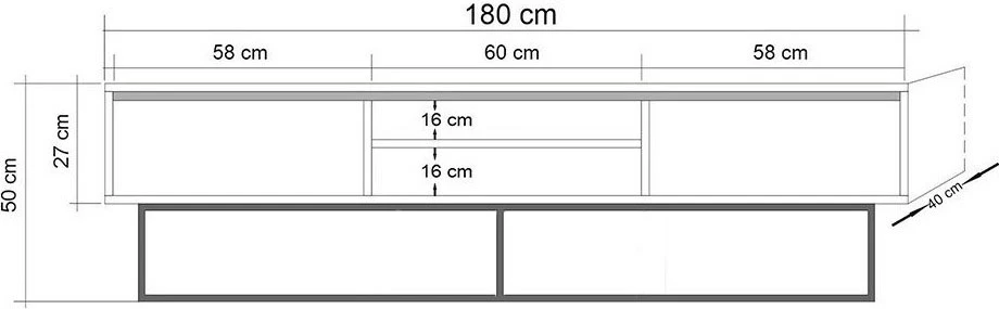 Set mobiljesh për dhomë dite Skye Decor, Laxus Takım 8, ngjyrë arre dhe e zezë