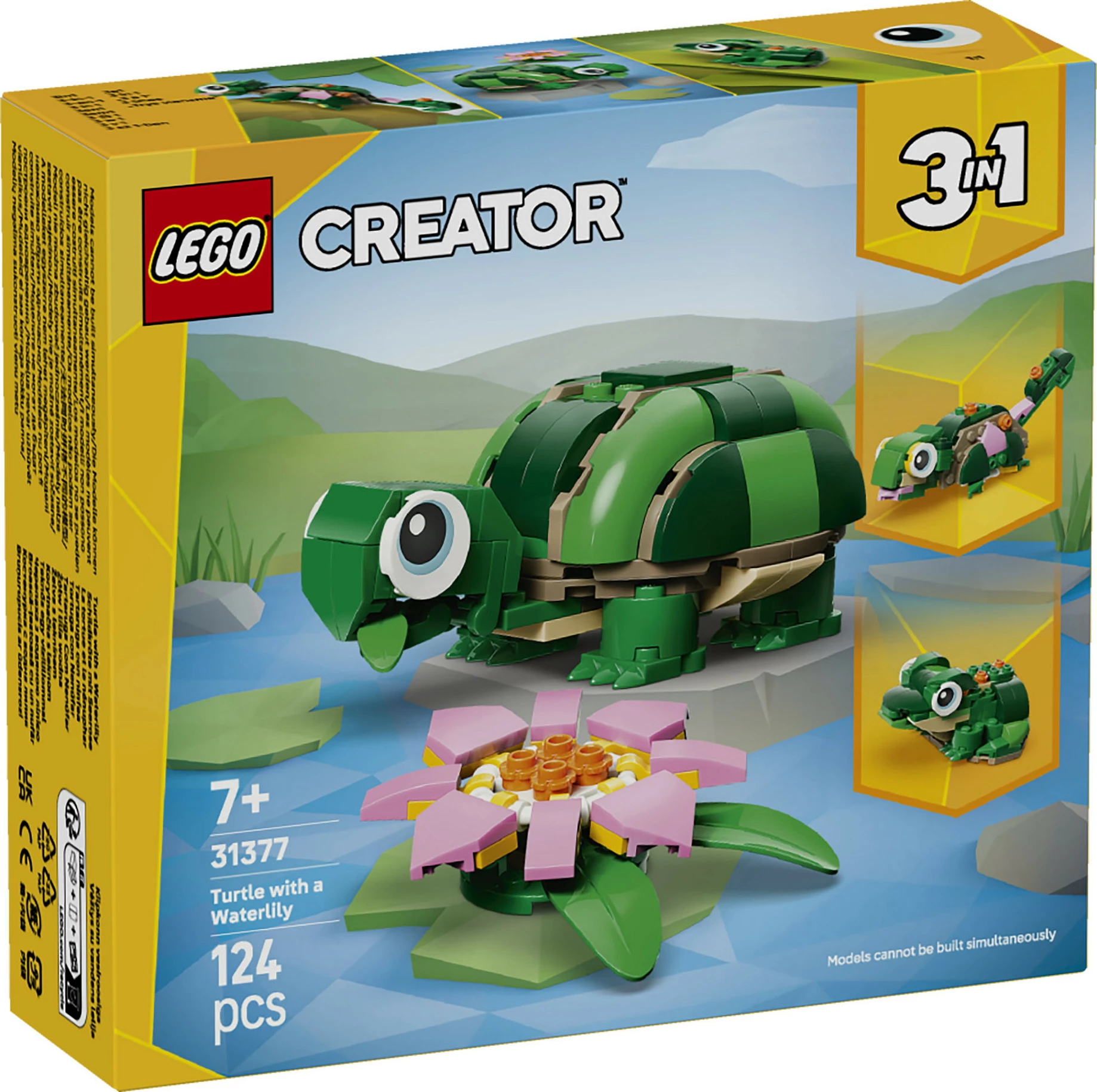 Set ndërtimi LEGO Creator 3-në-1 31377 Breshkë me zambak uji, 124 pjesë, shumëngjyrësh