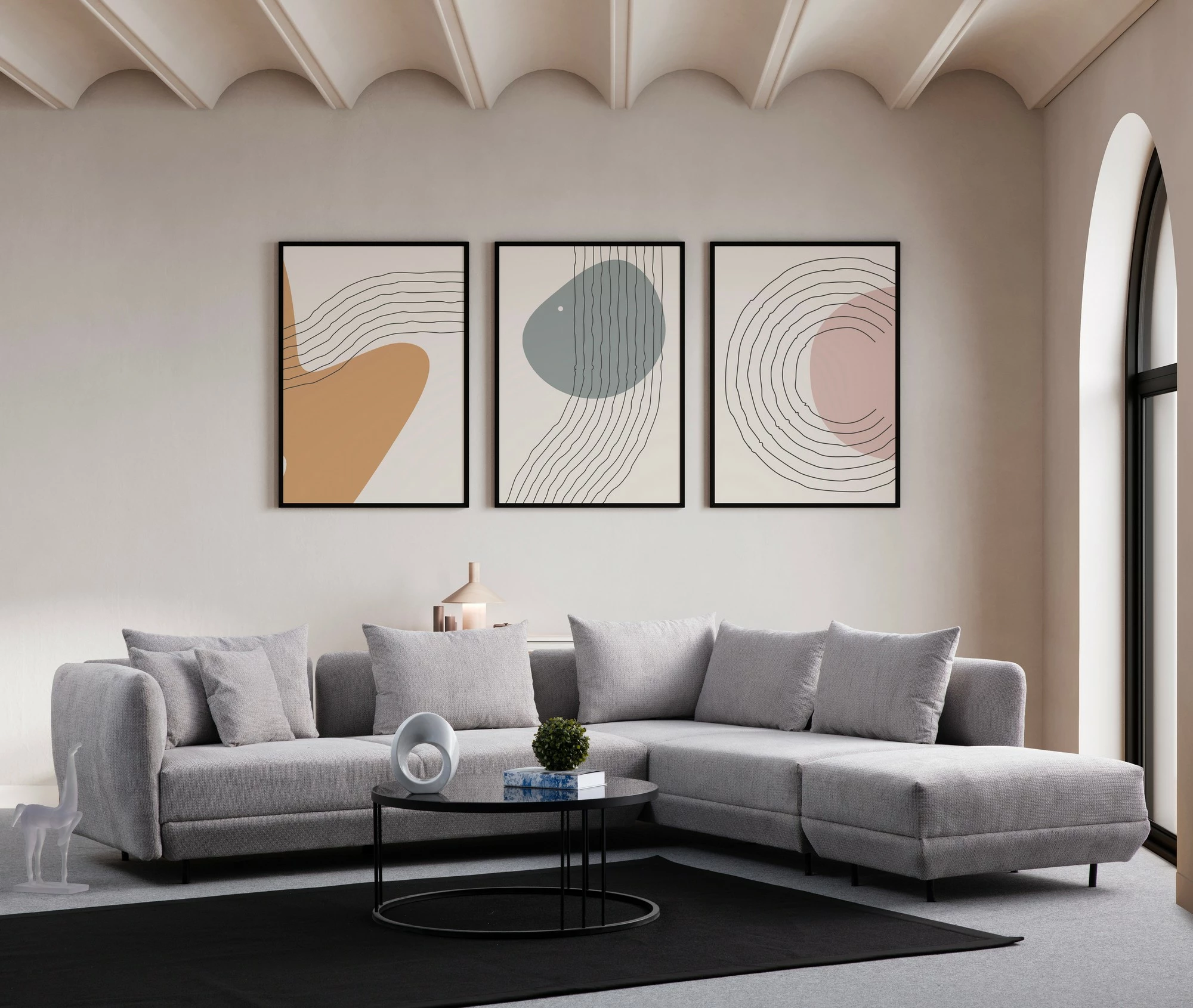 Këndare Floransa, ngjyrë gri e çelët, Atelier del Sofa