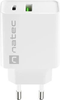 Karikues rrjeti NATEC Ribera USB-A+USB-C 20W PD, i bardhë