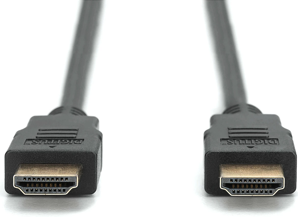Kabllo HDMI Digitus High Speed me Ethernet, 2 m, HDMI Type A (Standard), 3840 x 2160 pixels, 3D, e zezë