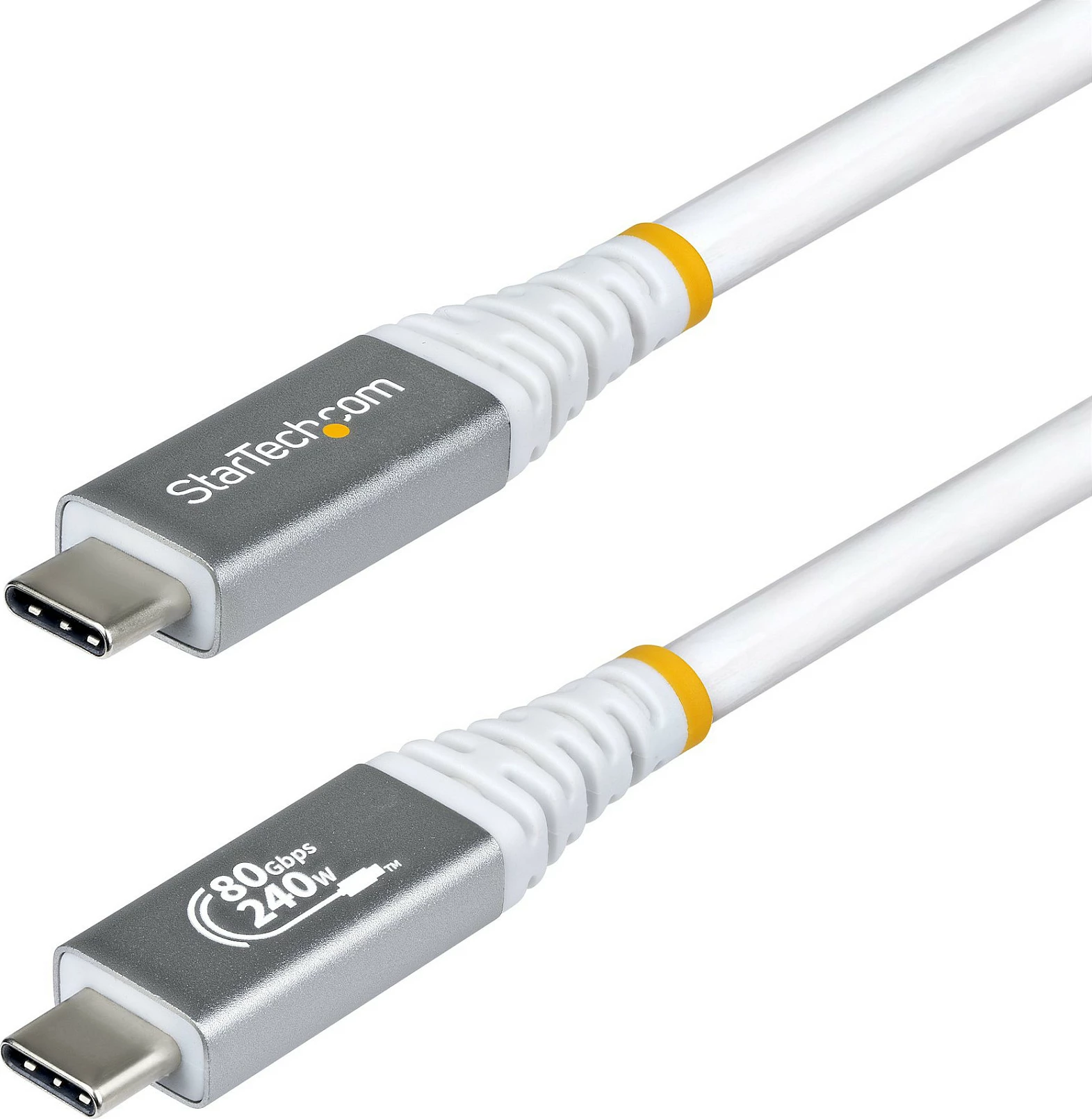 Kabllo USB4 StarTech 1m USB-C në USB-C, 80Gbps, PD 240W, DP 2.1 8K, e bardhë