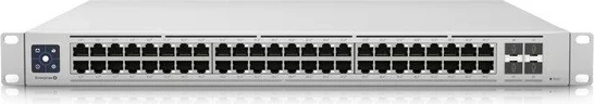Switch UBIQUITI USW-ENTERPRISE-48-POE, 48x2.5GbE, 4x10G SFP+, PoE+, i bardhë