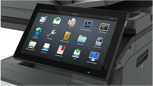 Printer multifunksional Lexmark CX735adse, lazer me ngjyra, A4, duplex, ADF 100 fletë, ekran me prekje 10", bardhë/zi