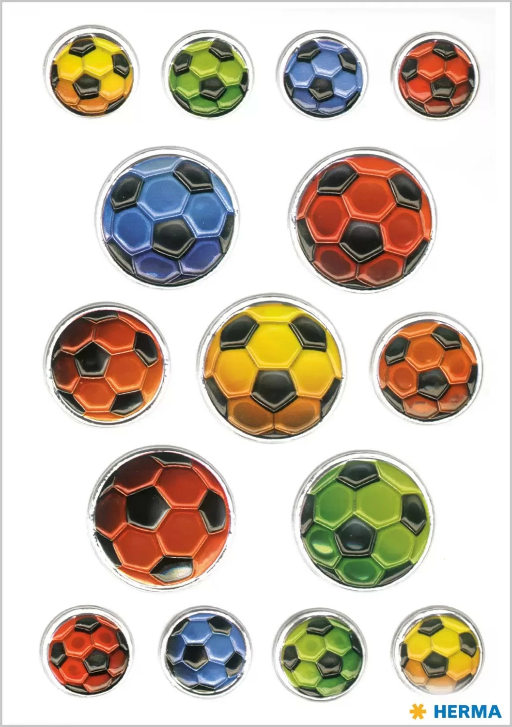 Etiketa ngjitëse HERMA 6251, plastikë, motive futbolli, shumëngjyrëshe, për fëmijë