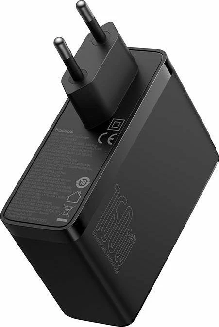 Karikues rrjeti Baseus GaN5 Pro CCGANG160CE 160W 2xUSB-C + USB-A me kabllo USB-C në USB-C 1m, i zi