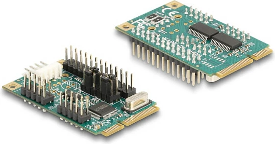 Kartelë Mini PCIe DeLOCK 95277, 2x RS-232 + 1x Paralel (LPT/DB25), Gjelbër
