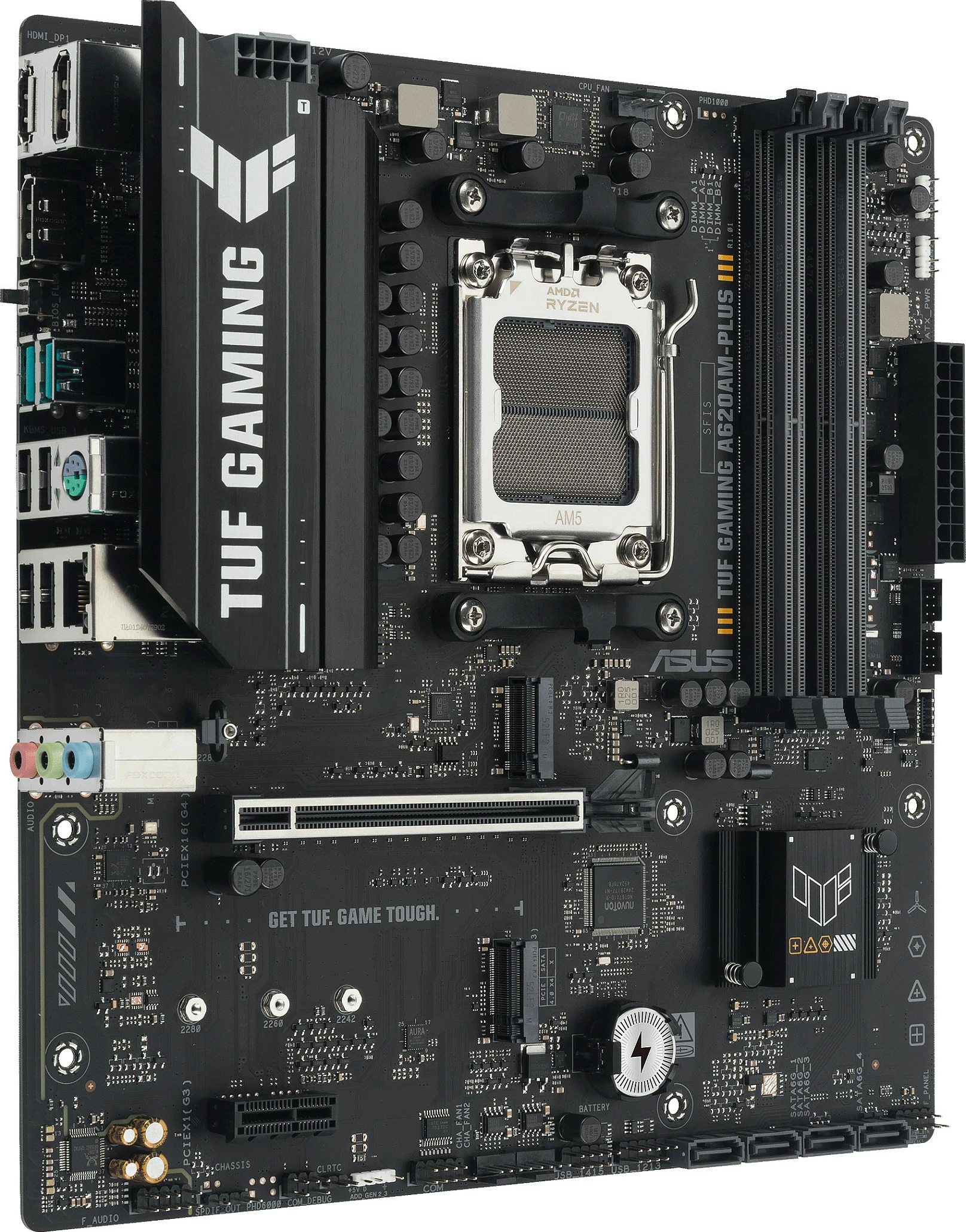 Pllakë amë ASUS TUF GAMING A620AM-PLUS, micro ATX, AM5, 2x M.2 PCIe 4.0, 2.5GbE, HDMI/2x DP, e zezë
