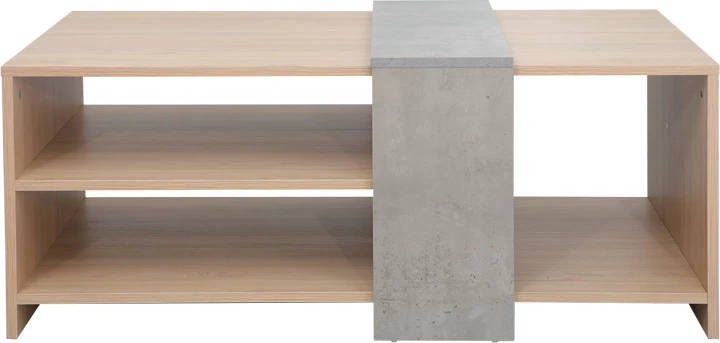Tavolinë kafeje Cozeto, ngjyrë natyrale-gri çimento, 100x53x41.5cm