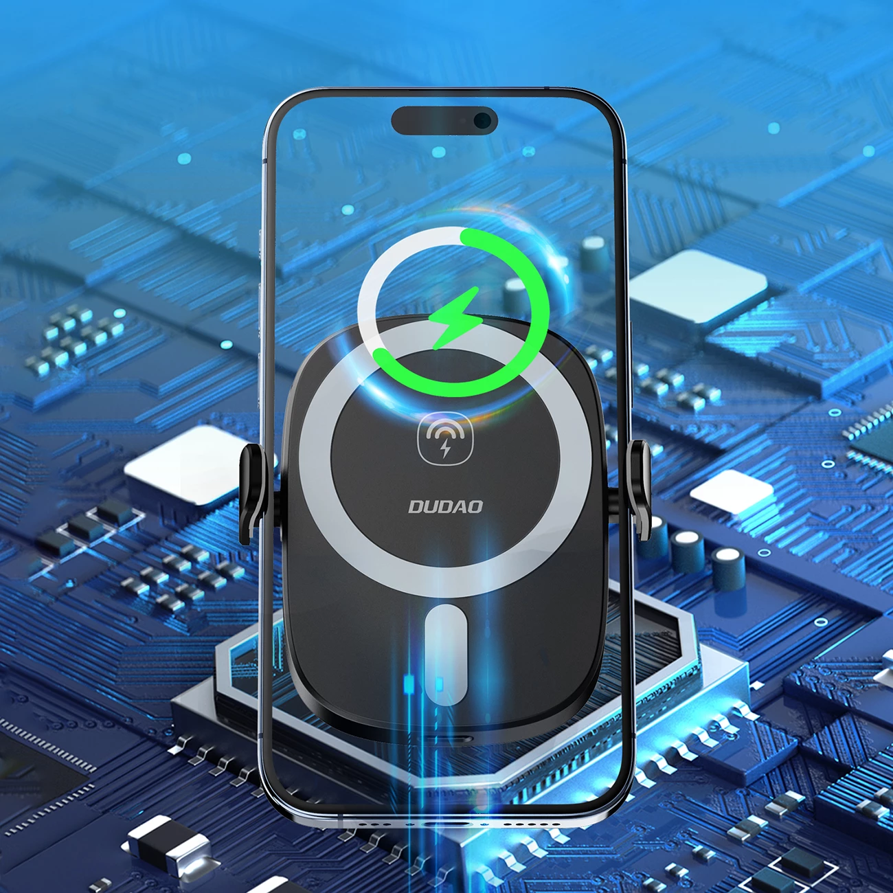 Mbështjellës magnetik për veturë Dudao FW11 me karikues wireless 15W, i zi