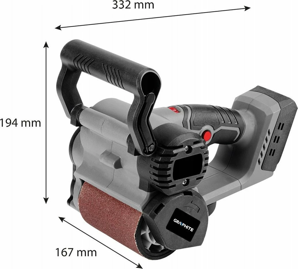 Brus/lyerës pa kabllo Graphite Energy+ 58GE137 18V, 100 x 80 mm, brushless, pa bateri/pa karikues, gri/zi, set 1 copë