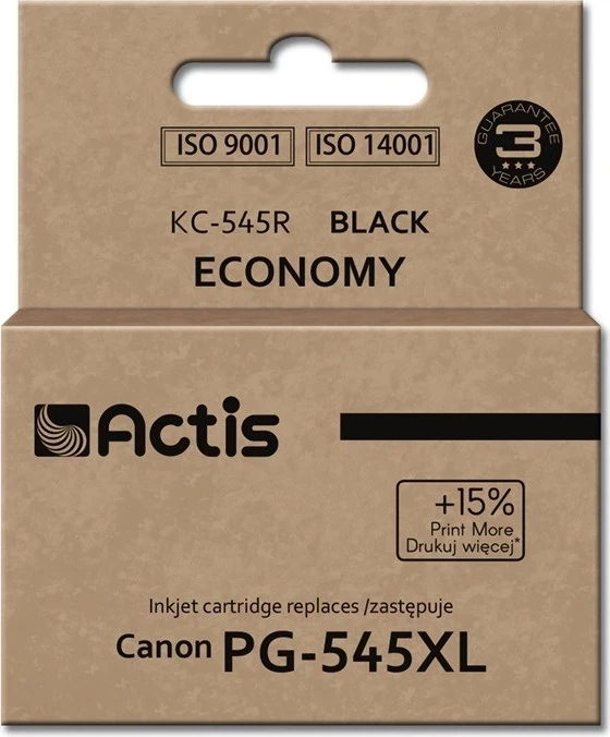 Toner zëvendësues për Canon PG-545XL, ACTIS KC-545R, 15 ml, i zi