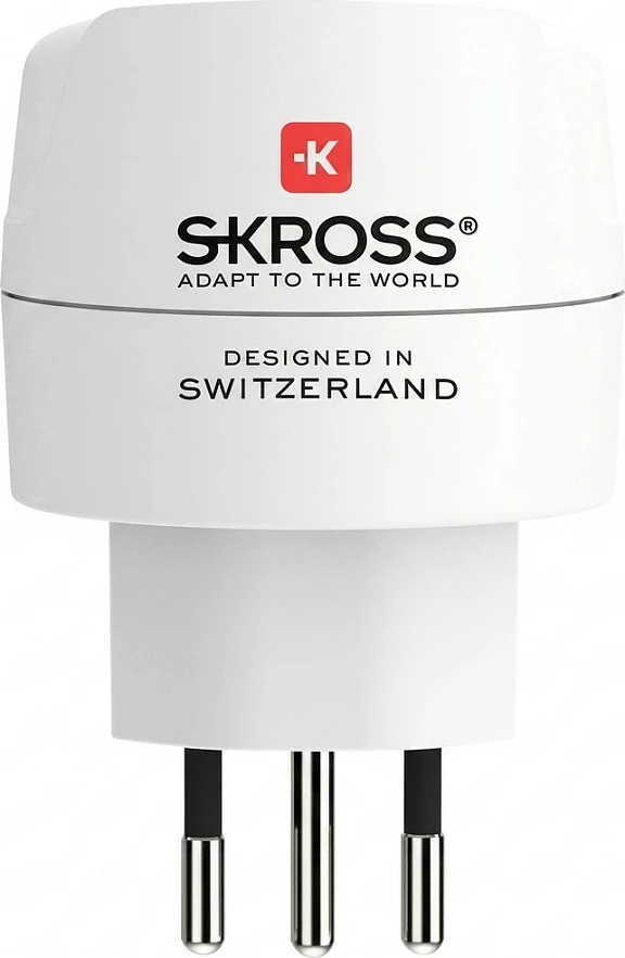 Adapter udhëtimi SKROSS Europe to Switzerland + Italy + Brazil, i bardhë