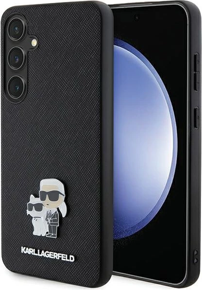 Mbështjellës Karl Lagerfeld Saffiano Karl&Choupette Pin për Samsung Galaxy S24, i zi