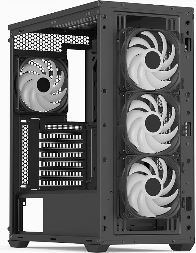 Kasë Aerocool D501A V2 Midi Tower, ATX/mATX, e zezë me dru