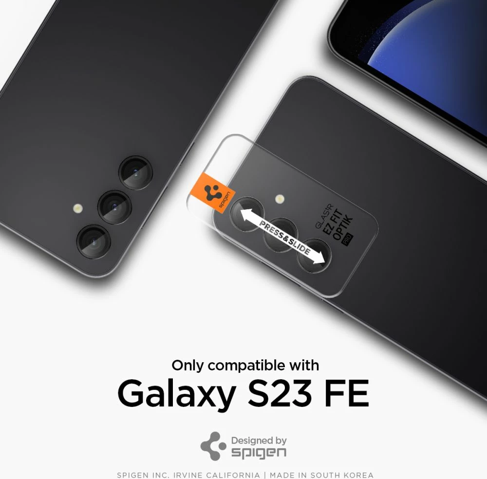 Mbrojtës xhami për kamerë Spigen Glas.tR EZ Fit Optik, për Samsung Galaxy S23 FE, 2 copë, Zi