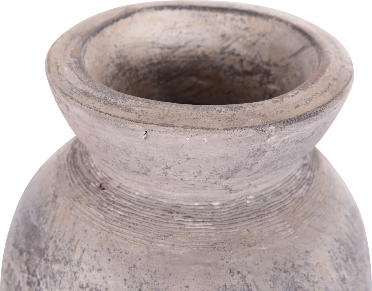 Vazo dekorative tavoline VERMO, terrakotë, ngjyrë gri e çelët, FH4396, 18x19cm