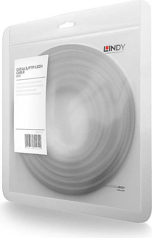 Kabllo rrjeti LINDY Patch Cat6A S/FTP 1m, RJ45, 10GbE, gri