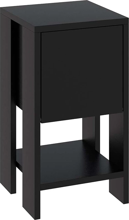 Komodinë nate Ema, melaminë, ngjyrë e zezë, 30x30x55cm
