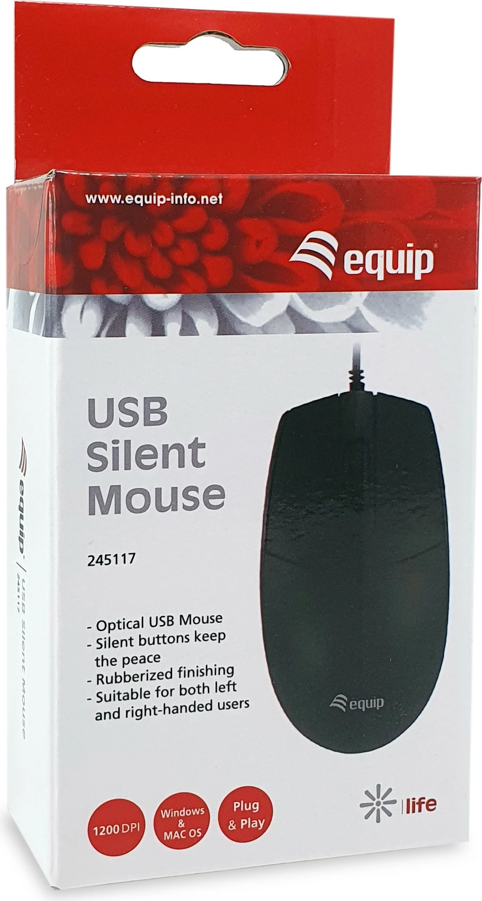 Maus Equip 245117, USB, Silent, 1200 DPI, i zi