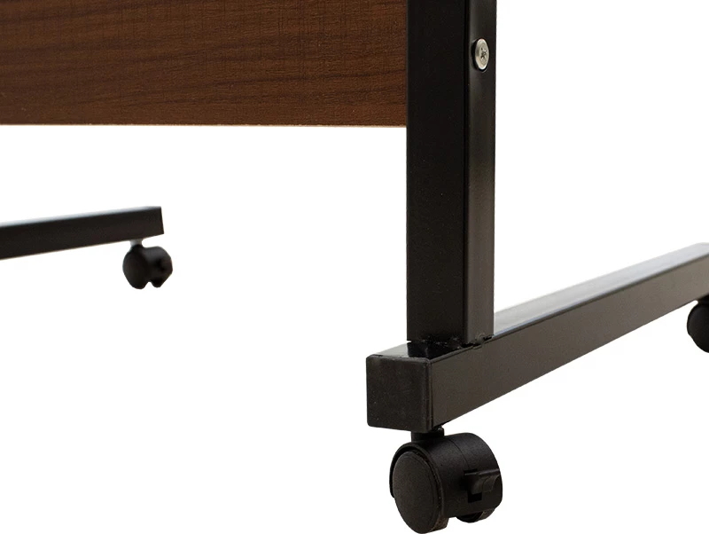 Tavolinë metalike për kompjuter, ngjyrë arre, Piper, 60x40x69-90cm