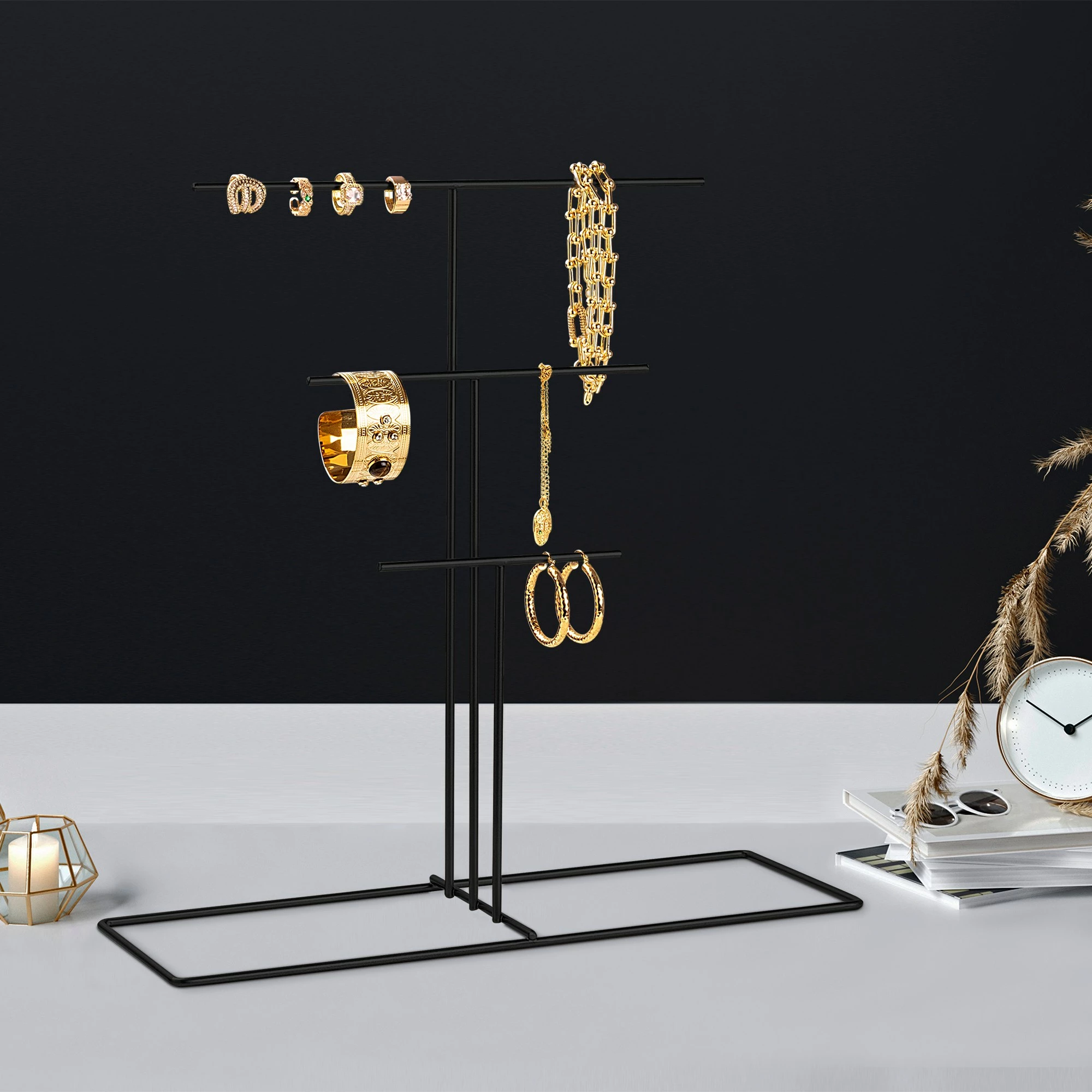 Organizues stoli për bizhuteri, dizajn Aberto, TK-006-B, ngjyrë e zezë