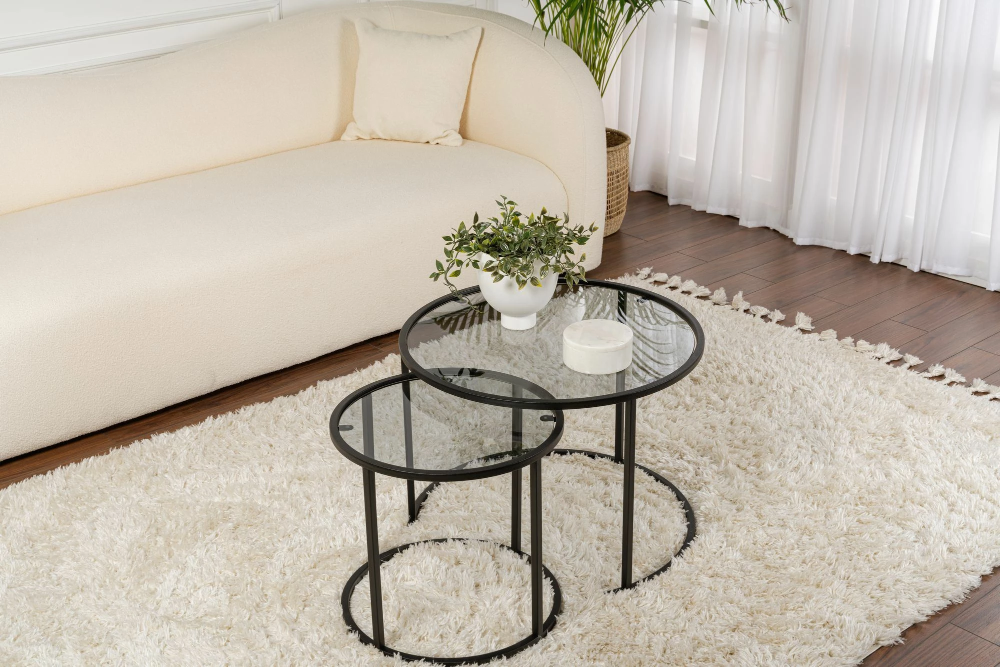 Set tavolinash kafeje Skye Decor, ngjyrë e zezë-gri, 60-42