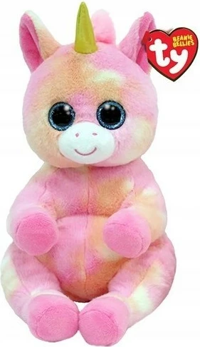 Lodër pelushi unikorn TY Meteor 24 cm, rozë